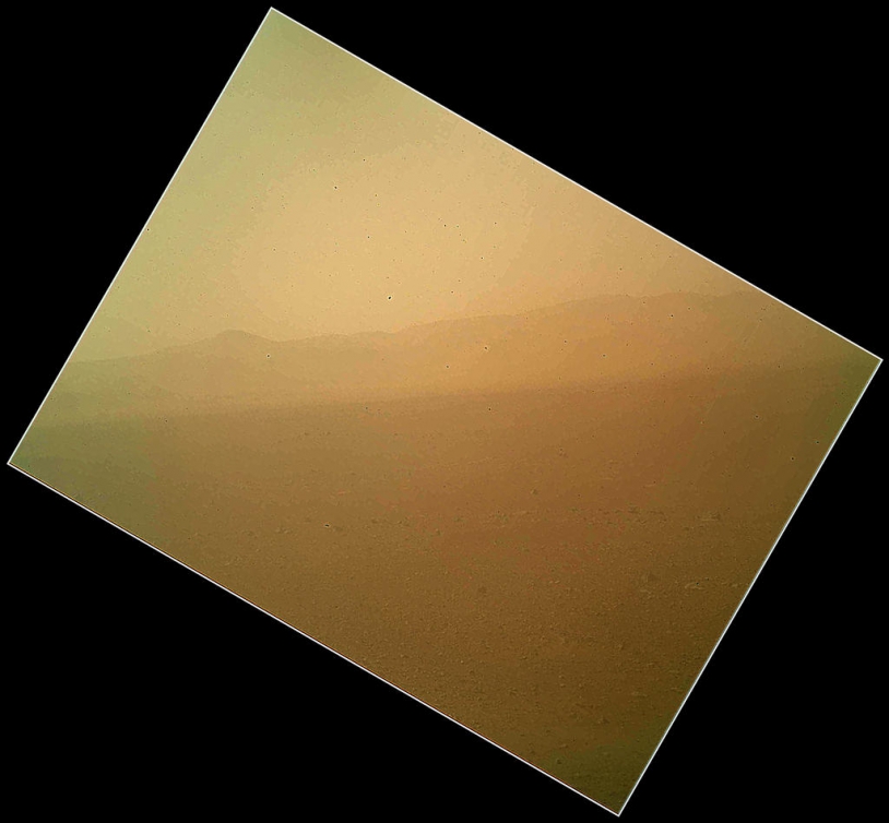 Première image du paysage martien en couleur par Curiosity